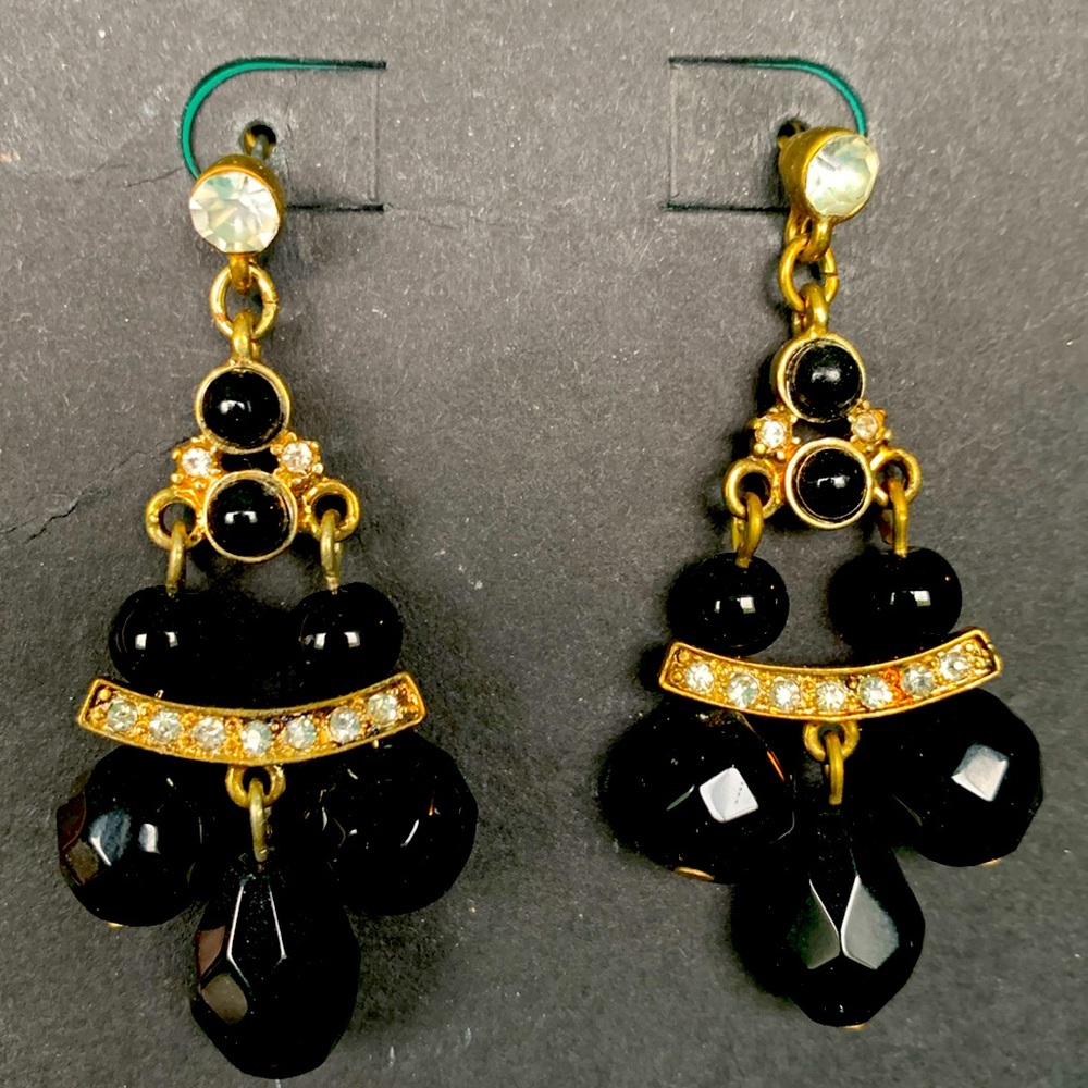 Fancy Black Bead Earrings
